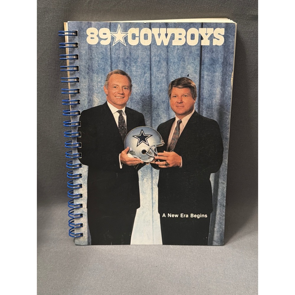 Vintage 1989 Dallas Cowboys Media Guide Troy Aikman Rookie Year Jerry Jones